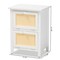 Baxton Studio Sariah Mid-Century White Finished Wood and Rattan 2-Door Nightstand 199-12330-ZORO - alternate 8